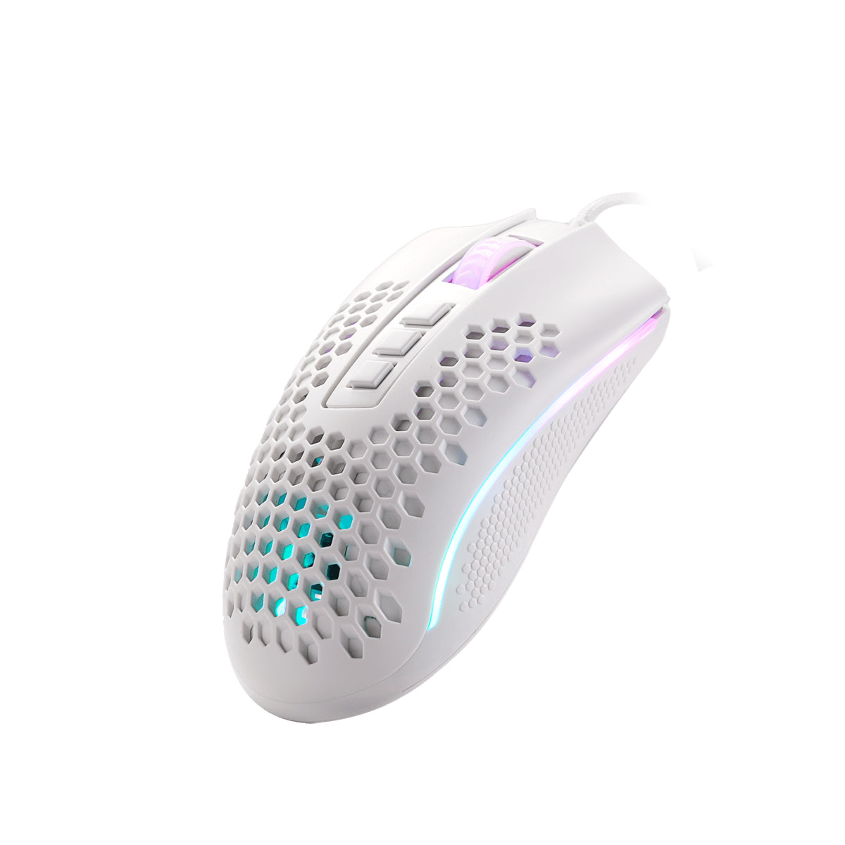 REDRAGON STORM HONEYCOMB RGB GAMING MOUSE FOR BATTLEGROUNDS (M808W-RGB) WHITE - DataBlitz