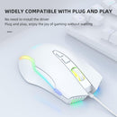 Onikuma CW905 RGB 3600 DPI Wired Professional Gaming Mouse (White)