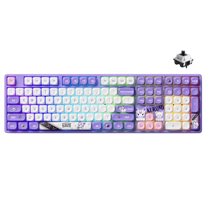 Akko Kuromi 5108B Plus Multi-Mode RGB Hot-Swappable Mechanical Keyboard (Akko TTC Gold Pink Switch, Akko V3 Piano Pro)