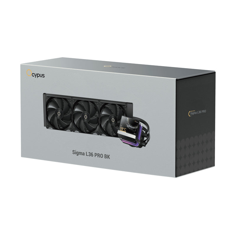Ocypus Sigma L36 Pro 360mm ARGB AIO Liquid Cooler with 3.5" Square IPS Screen (Black, White)