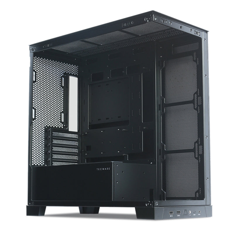Tecware VX90M mATX Dual Tempered Glass Panoramic PC Case (Black ...