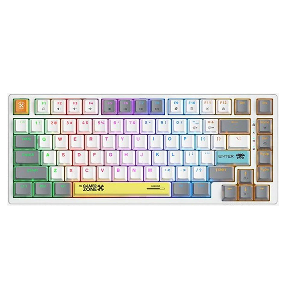 Onikuma G58 82-Key RGB Wired Hot-Swappable Mechanical Keyboard (Black, White) (Tea Axis Switch)