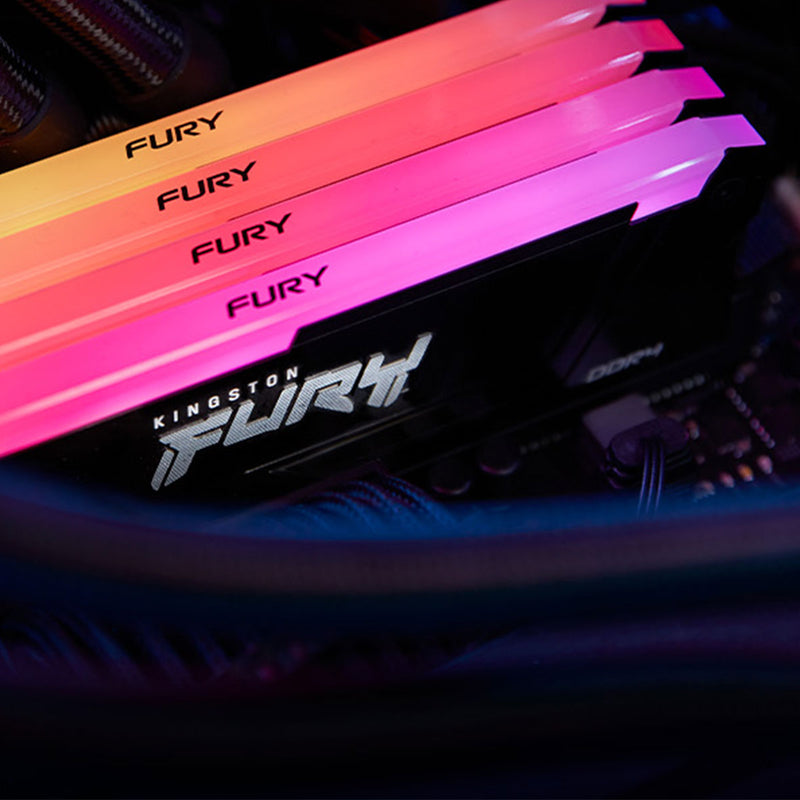 Kingston Fury Beast 16GB (1X16) DDR4 RGB XMP 3200MT/s CL16-18-18 Memory (Black) (KF432C16BB12A/16)