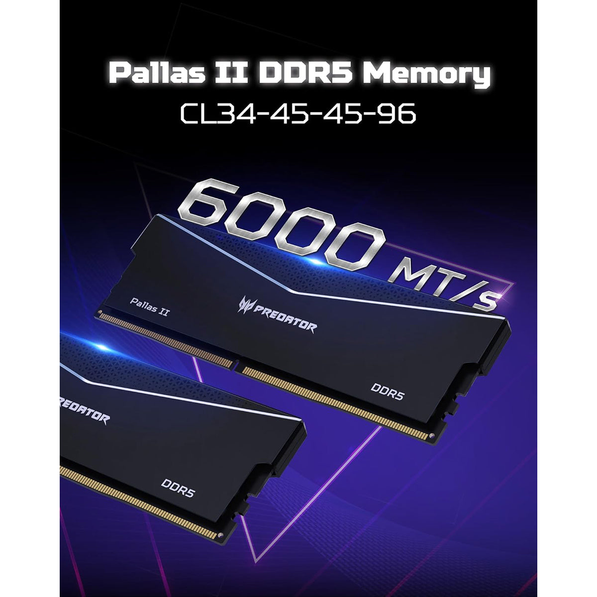 Acer Pallas II 32GB (2x16GB) 6000MHz CL36-45-45-96 AMD EXPO Ready DDR5 UDIMM | DataBlitz