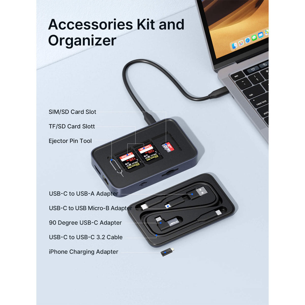 JSAUX OmniCase 2 Pro USB-C 12-in-1 Storage Docking Station (Grey) (MP04)