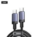 Ugreen USB-C to USB-C 5A/240W Max PD Fast Charging Braided Cable - (Space Gray)