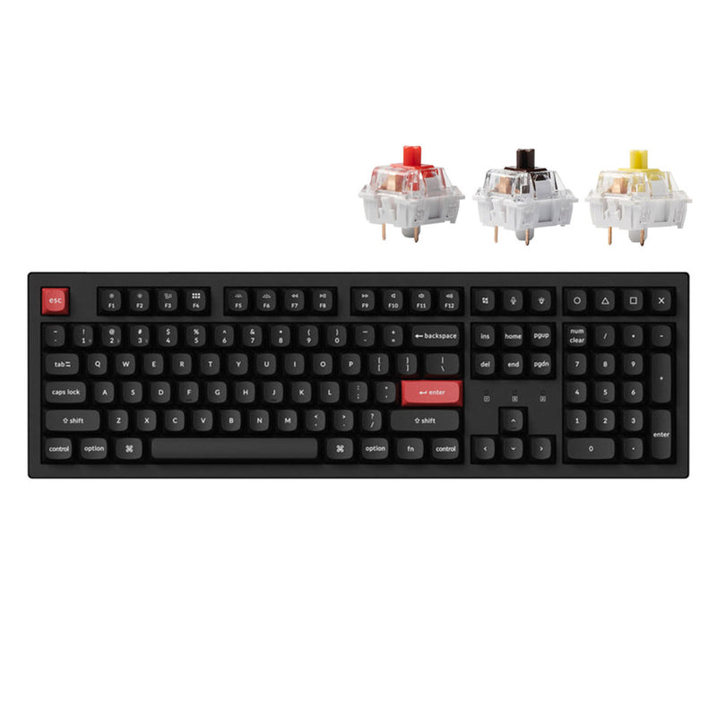 Keychron K10 Pro QMK/VIA Fully-Assembled RGB Backlit Full Size Wireless Mechanical Keyboard (Black)