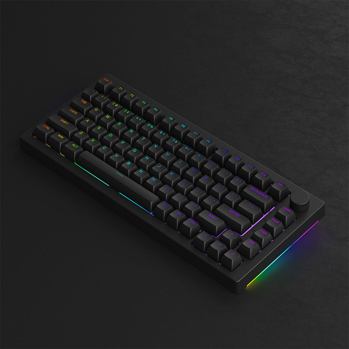 Akko Black 5075B Plus Shine-Through Multi-Mode RGB Hot-Swappable Mechanical Keyboard (Akko V3 Cream Yellow Pro)
