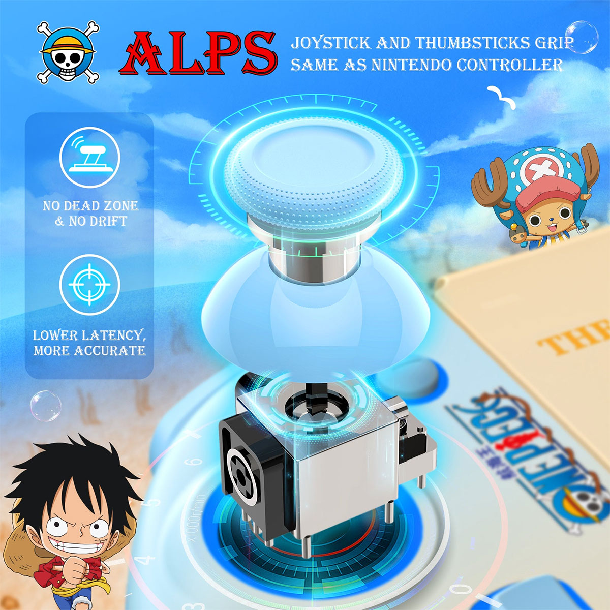 IINE Switch Left and Right Controller (Luffy & Chopper) + Storage Bag for Swith Lite/ Switch/ Switch OLED (Luffy & Chopper) Bundle (L930)