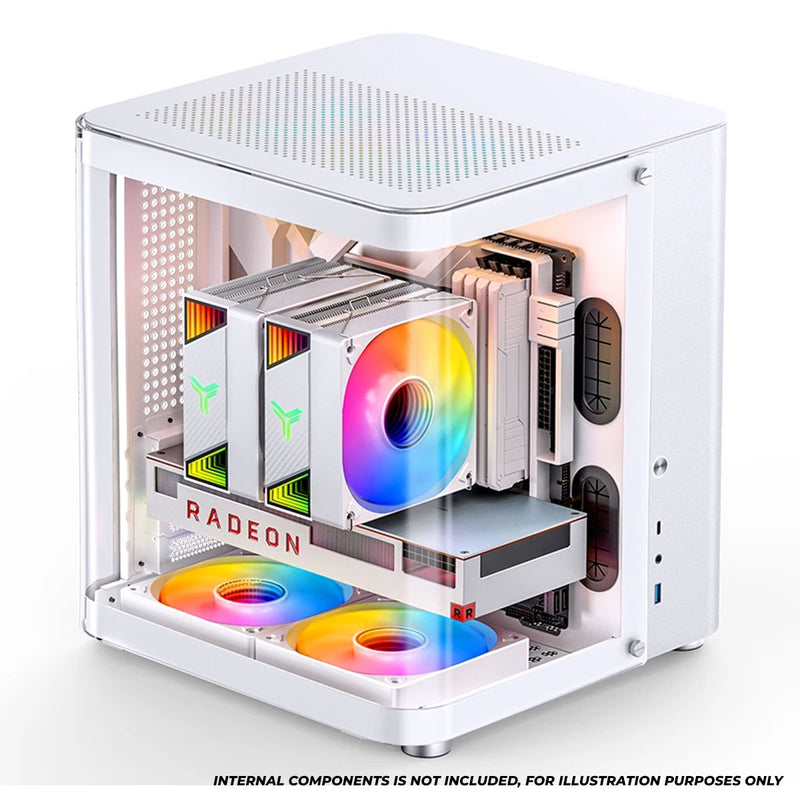 Jonsbo TK-1 M-ATX Separated Cabinet Computer Case (Black, White)