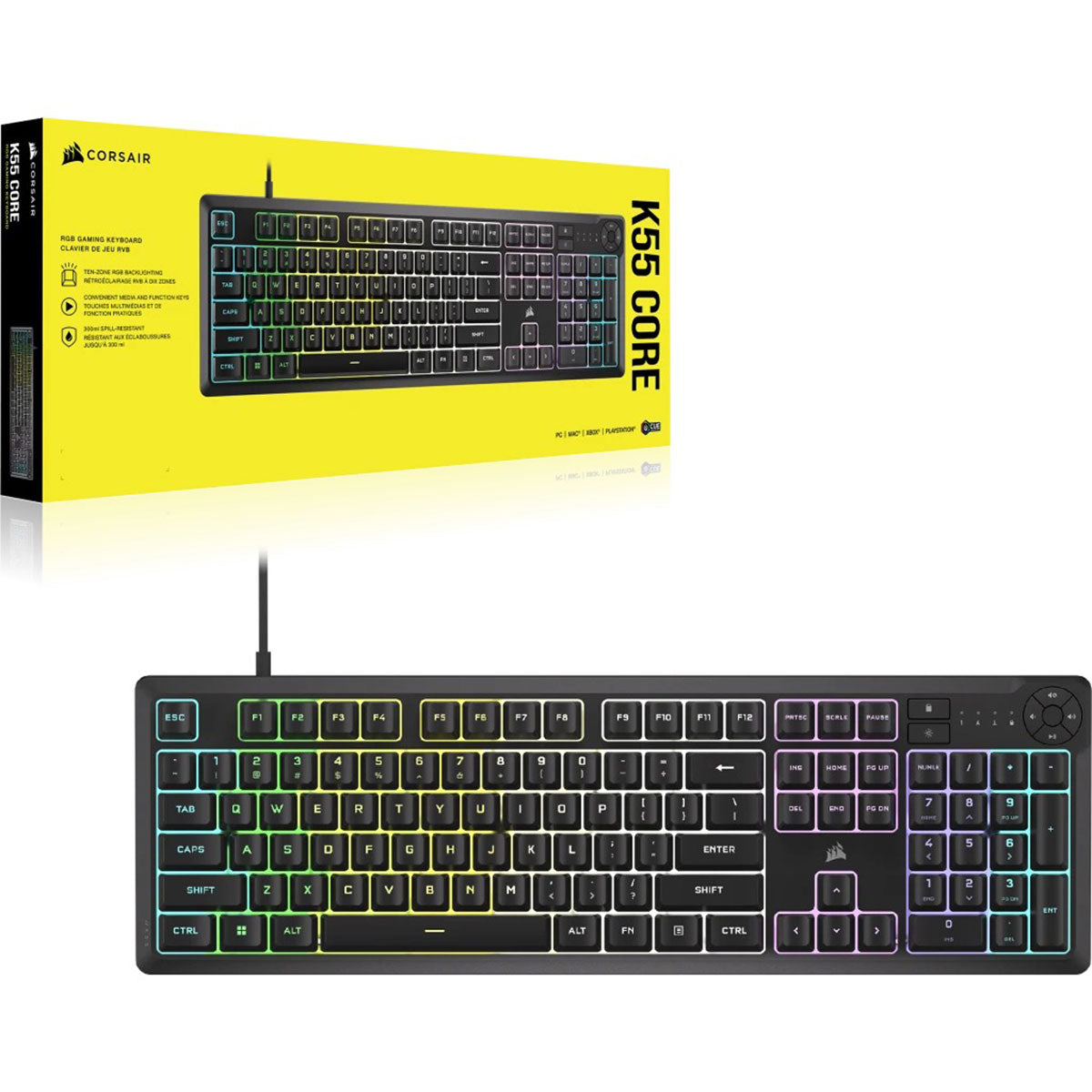 Corsair K55 Core RGB Gaming Keyboard (CH-9226C65-NA)