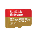 Sandisk Extreme 32GB 100MB/S MICROSDHC UHS-I Card With Adapter For Action Camera/Drone (SDSQXAF-032G-GN6AA)