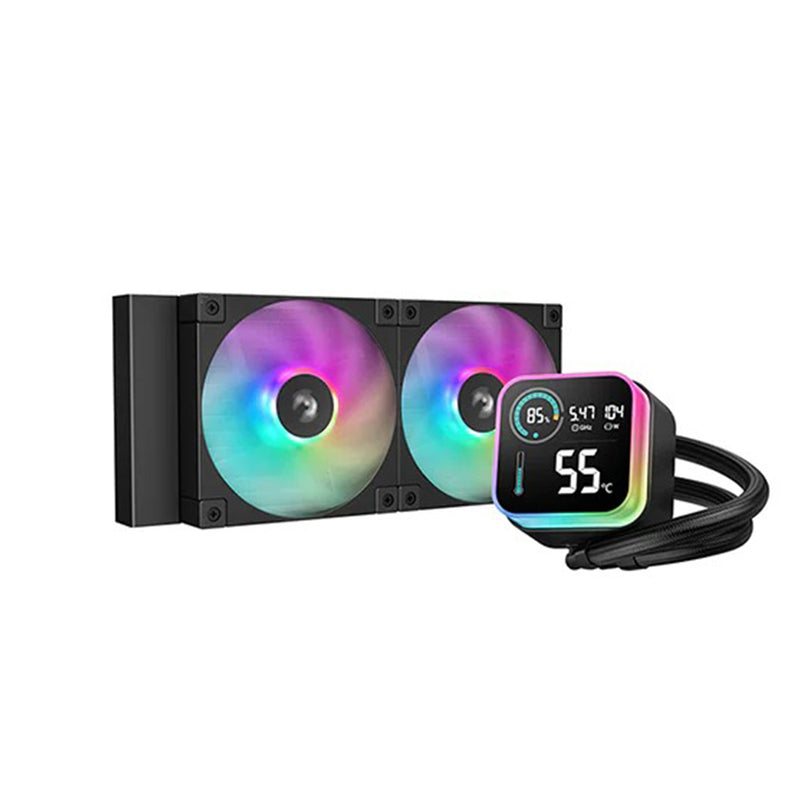 Deepcool LQ240 240mm Liquid Cooler with a Dashboard Display (Black) (R-LQ240-BKLSMW-G-1)