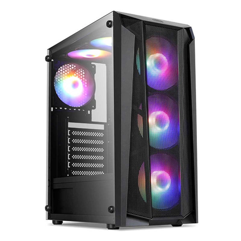 Frontier Trendsonic Cronus CR19A Black Tempered ATX Case (4 LED Fans)