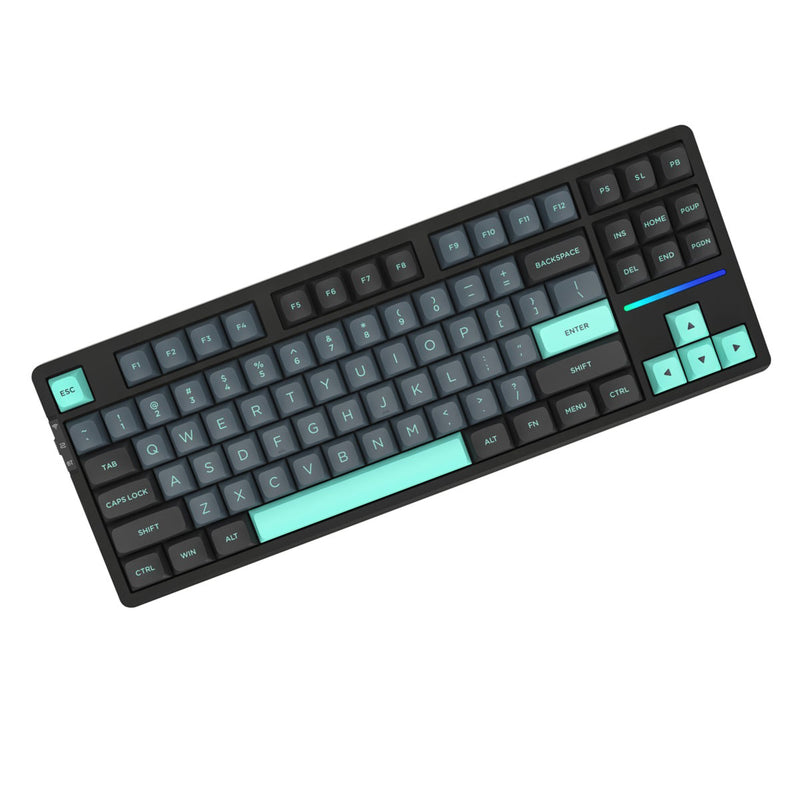 VXE V87 Tri-Mode RGB Hot-Swappable Mechanical Keyboard (Caribbean Blue) (Strawberry Pudding Switch)