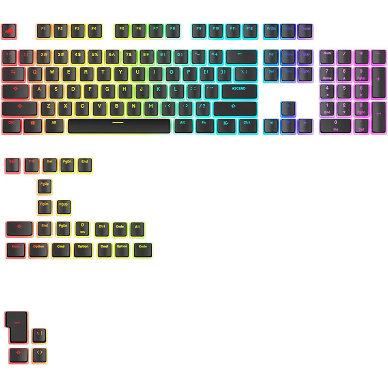 Glorious GPBT Aura V3 RGB Keycaps 130 Keys (Black, White)