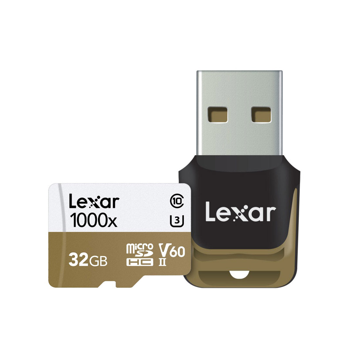 Lexar Professional 1000x 32GB microSDHC UHS-II C10 U3 V60 150MB/s Read Memory Card with Reader