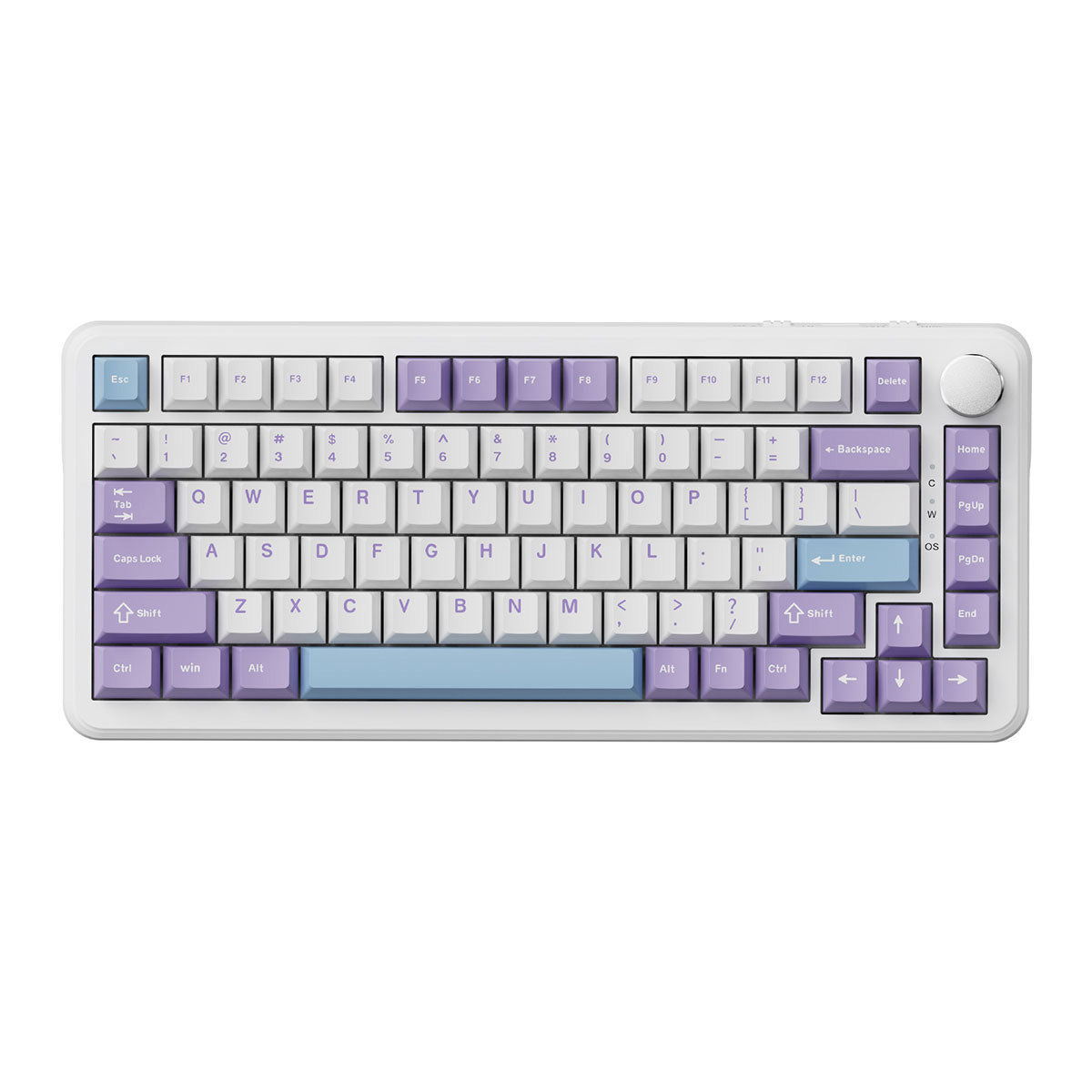 Ajazz AK820 Max RGB Wired 75% 82-Keys Gasket-mounted South Facing Hot Swappable Mechanical Keyboard Knob FR4 PCB (Purple/White/Blue) (Magnetic Switch)