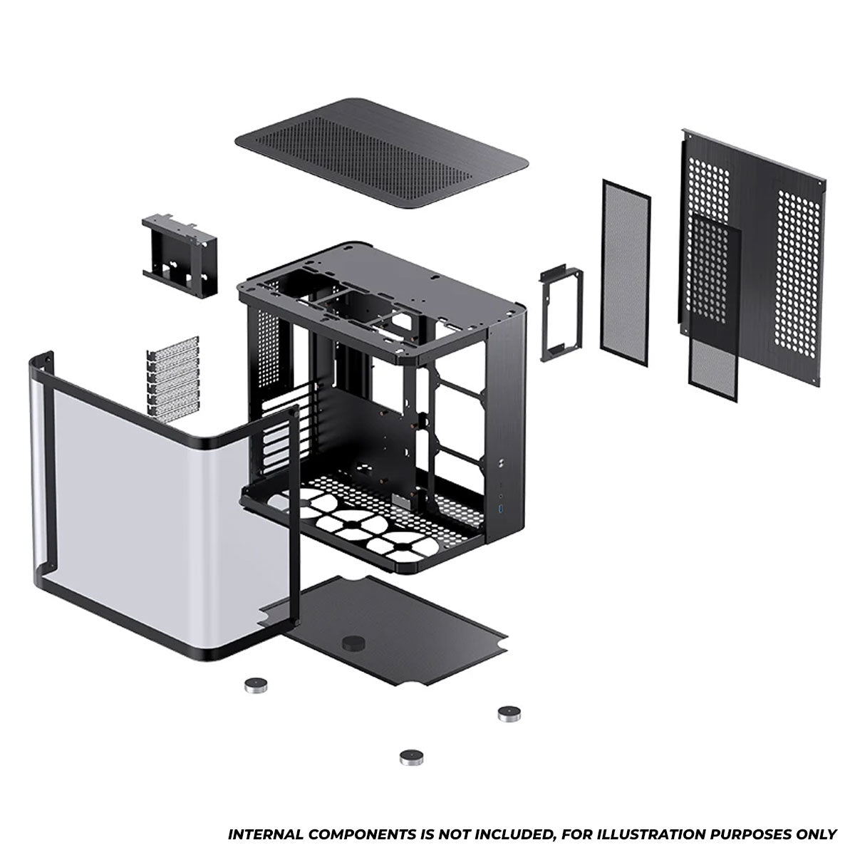 Jonsbo TK-2 ATX Separated Cabinet Computer Case (Black, White)