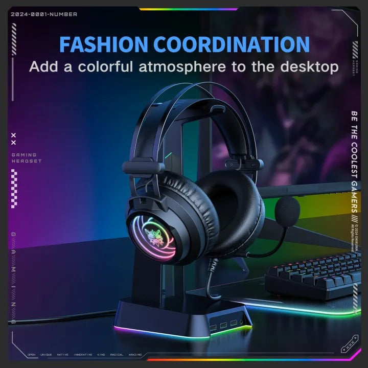 Onikuma X80 Abyss Mirror Wired Gaming Headphone with Microphone (Black)
