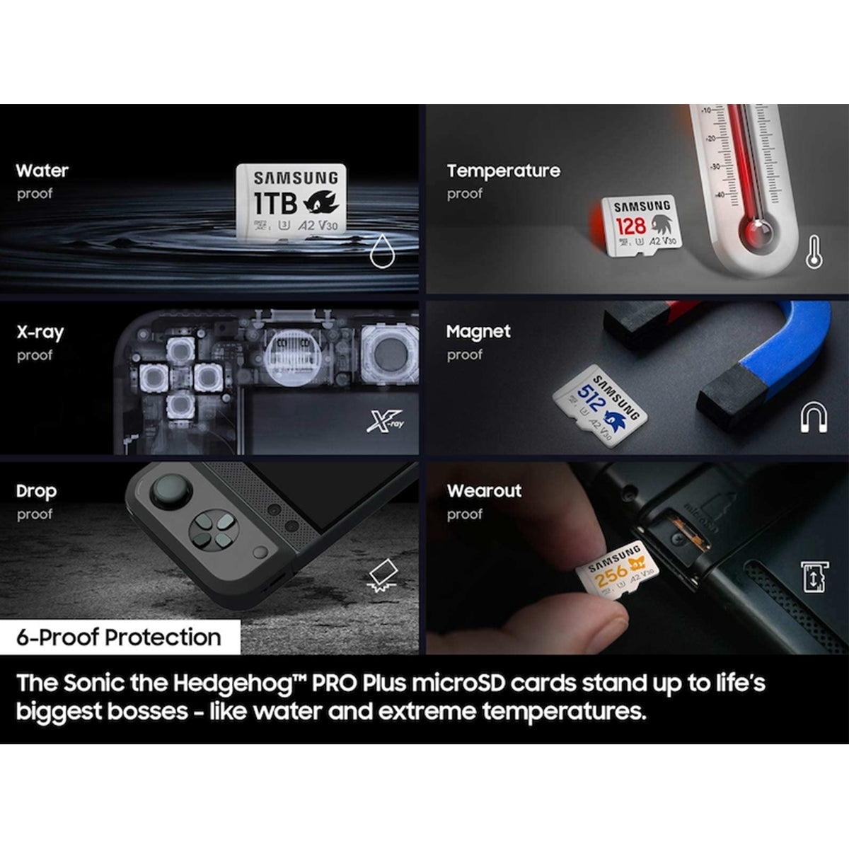 Samsung Pro Plus Sonic The Hedgehog UHS-I 180MB/s Read microSDXC Card with Adapter (512GB, 1TB)