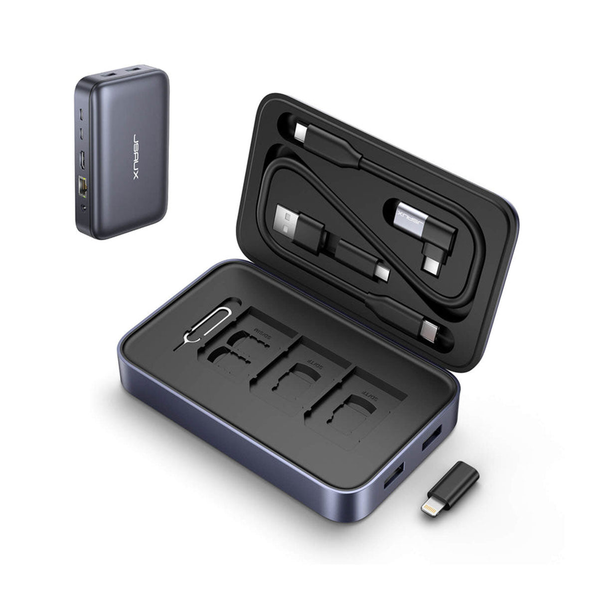 JSAUX OmniCase 2 USB-C 10-in-1 Storage Docking Station (Grey) (MP03)
