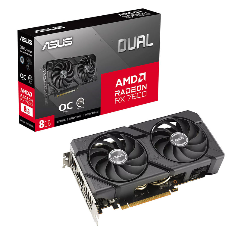Asus Dual AMD Radeon RX 7600 EVO OC 8GB GDDR6 Graphics Card