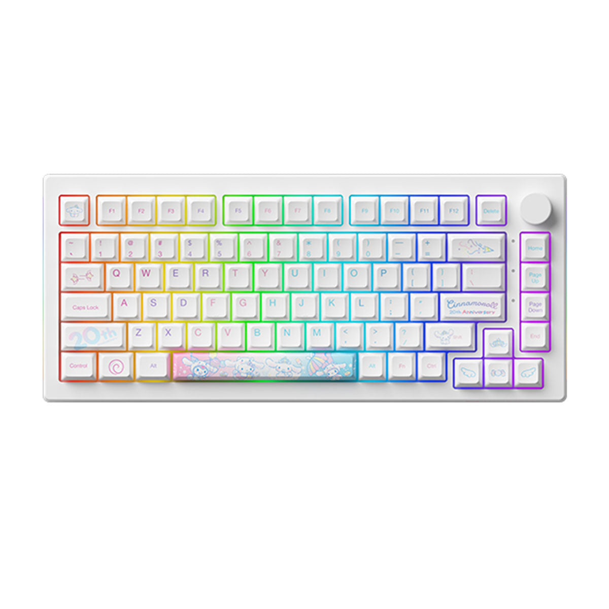 Akko Cinnamoroll 20TH Anniversary 5075B Plus RGB Hot-Swappable Mechanical Keyboard (Ktt White)