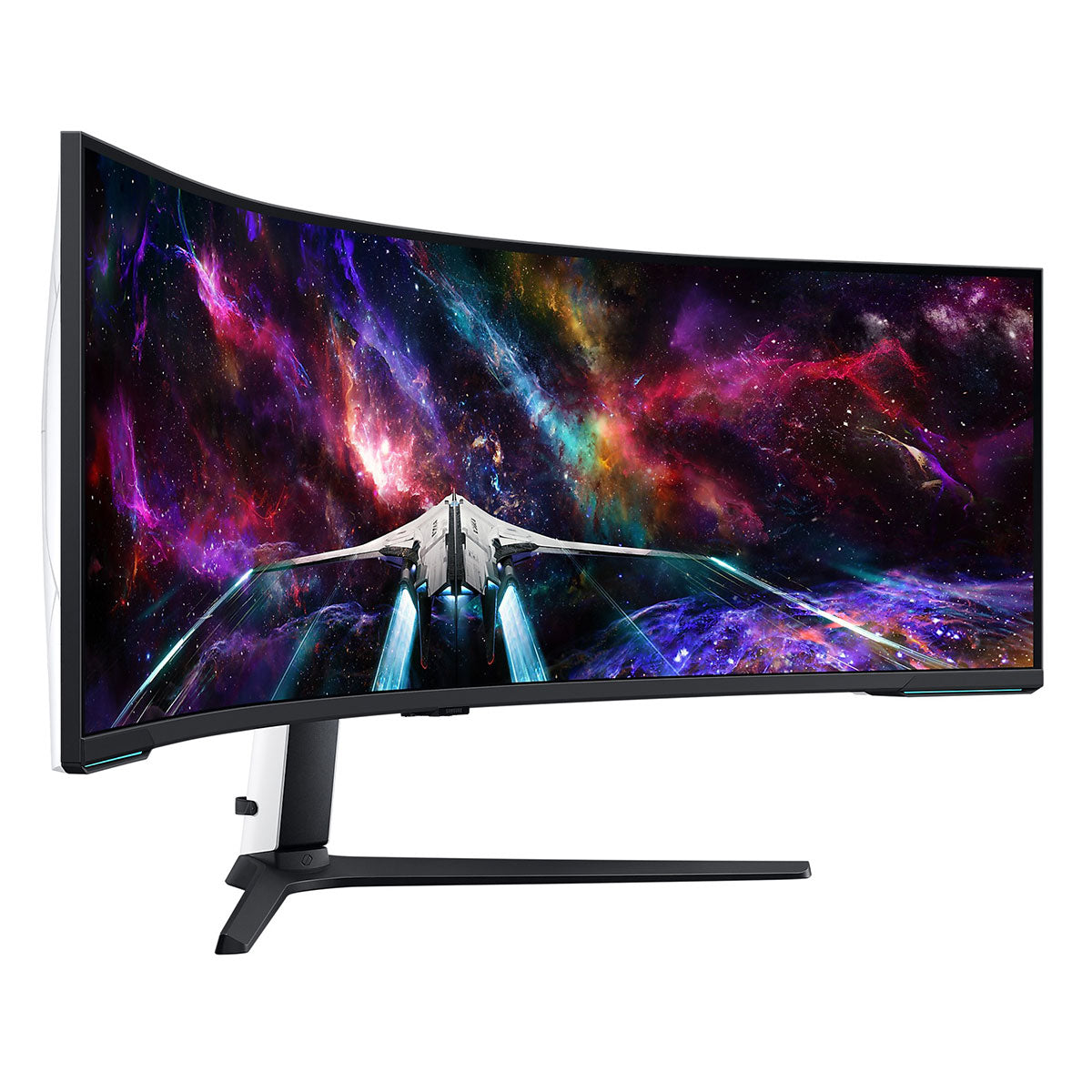 Samsung Odyssey Neo G9 (G95NC) LS57CG952NEXXP 57" 240Hz 1ms GTG 7680x2160 Dual UHD Quantum Mini-LED HDR 1000 Swivel, Tilt, Height-Adjust Curved Gaming Monitor (White) + Samsung HW-B550 Soundbar Bundle (White)
