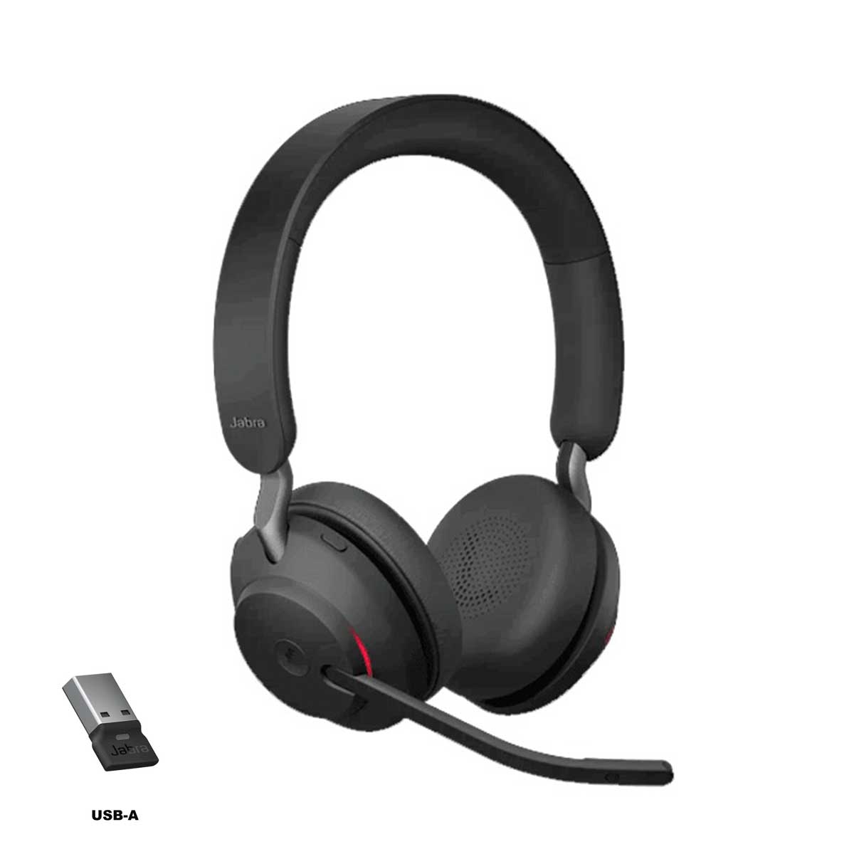 Jabra Evolve2 65 LINK380A MS Stereo USB-A Wireless Headset (Black)