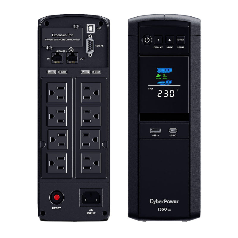 CyberPower PFC Sine Wave CP1350EPFCLCD NEMA 1350 VA 810 Watts Line-interactive UPS