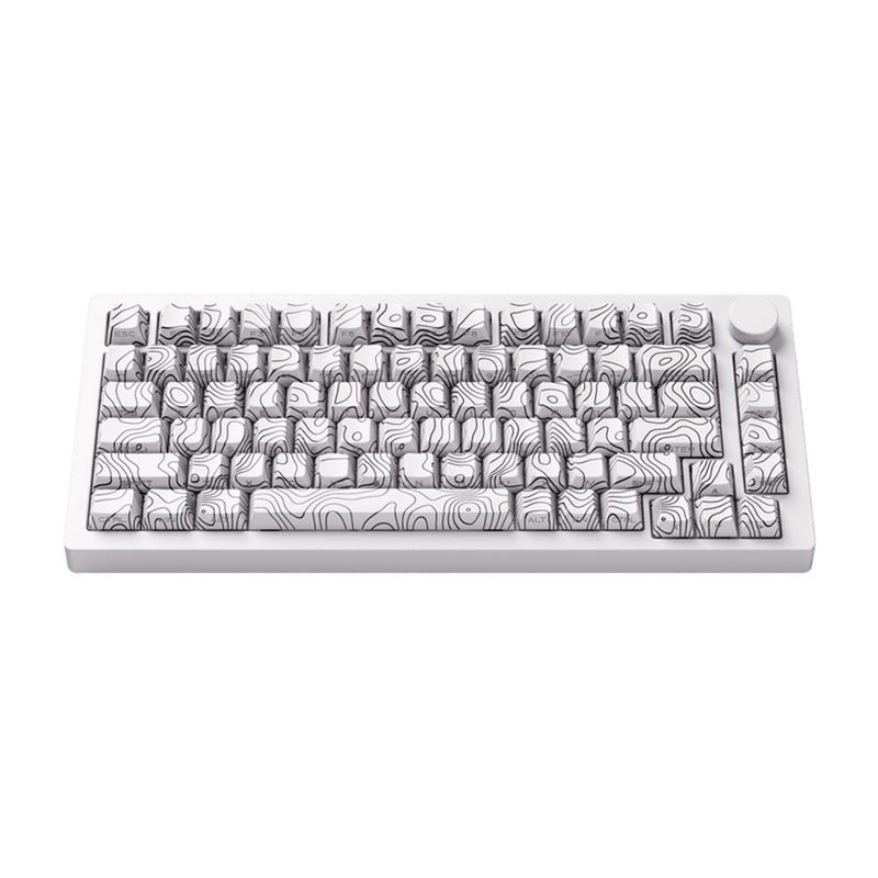 MonsGeek M1 V5 Contour Lines Aluminum Case Multi-Mode RGB Hot-Swappable Mechanical Keyboard (White) (Akko V3 Piano Pro Switch)