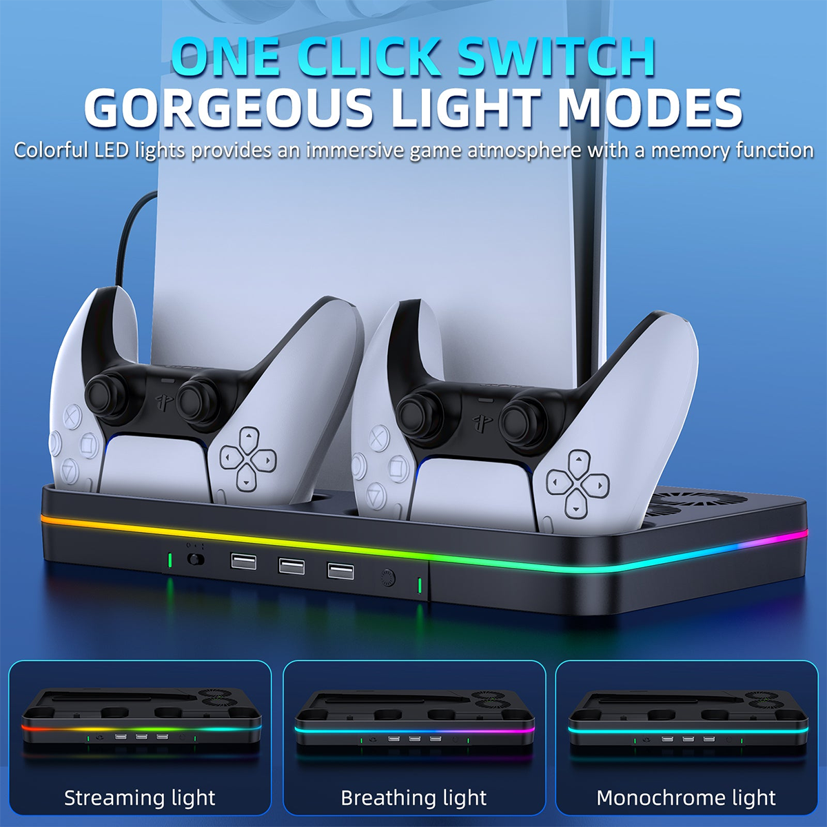 IINE Multi-Functional Cooling Charging Station For PS5 Slim (L939)