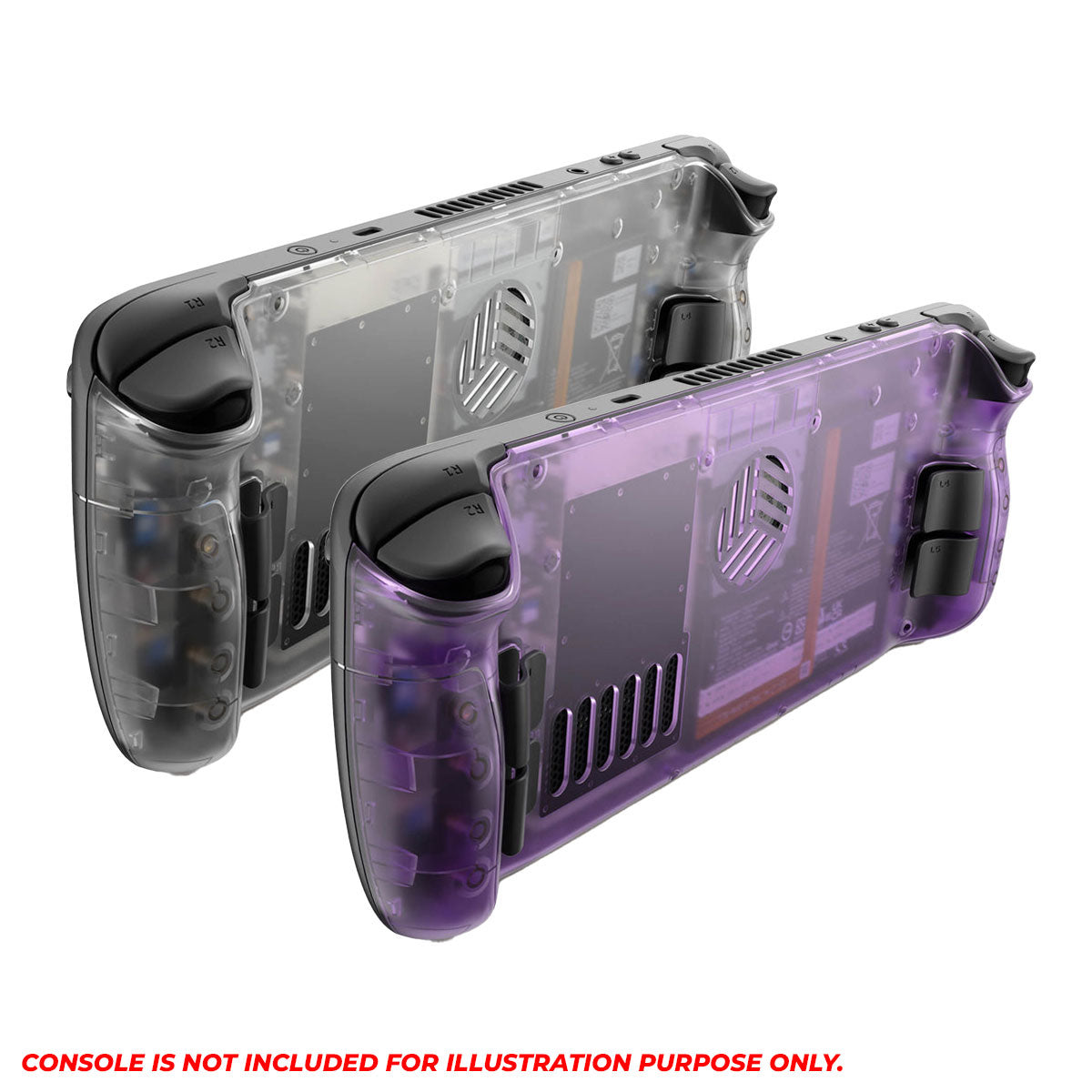 JSAUX Transparent Back Plate for Steam Deck/ Steam Deck OLED (Clear Black, Clear Purple) (PC0106D)