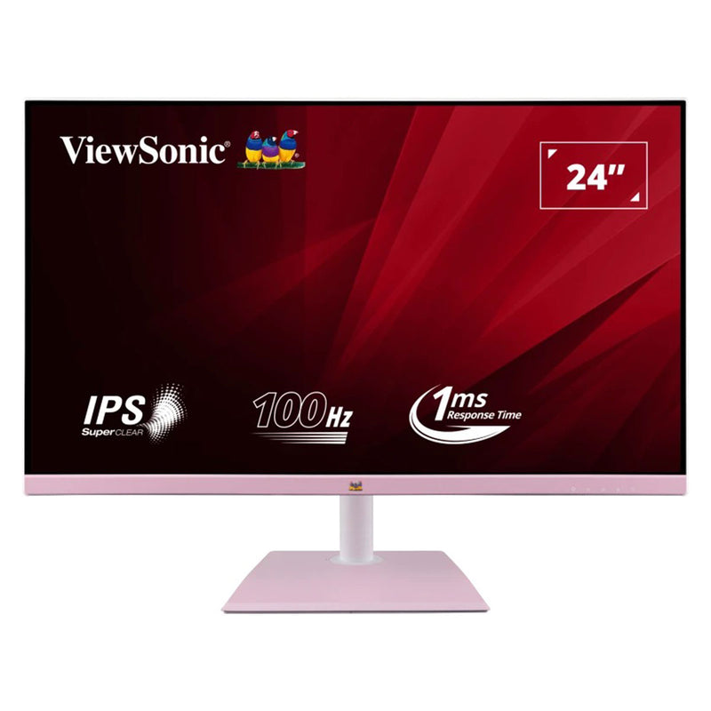 ViewSonic VA2436-H-PN 24" FHD (1920x1080) 100Hz SuperClear IPS Monitor with Fast 1ms (MPRT) Response Time (Pink)