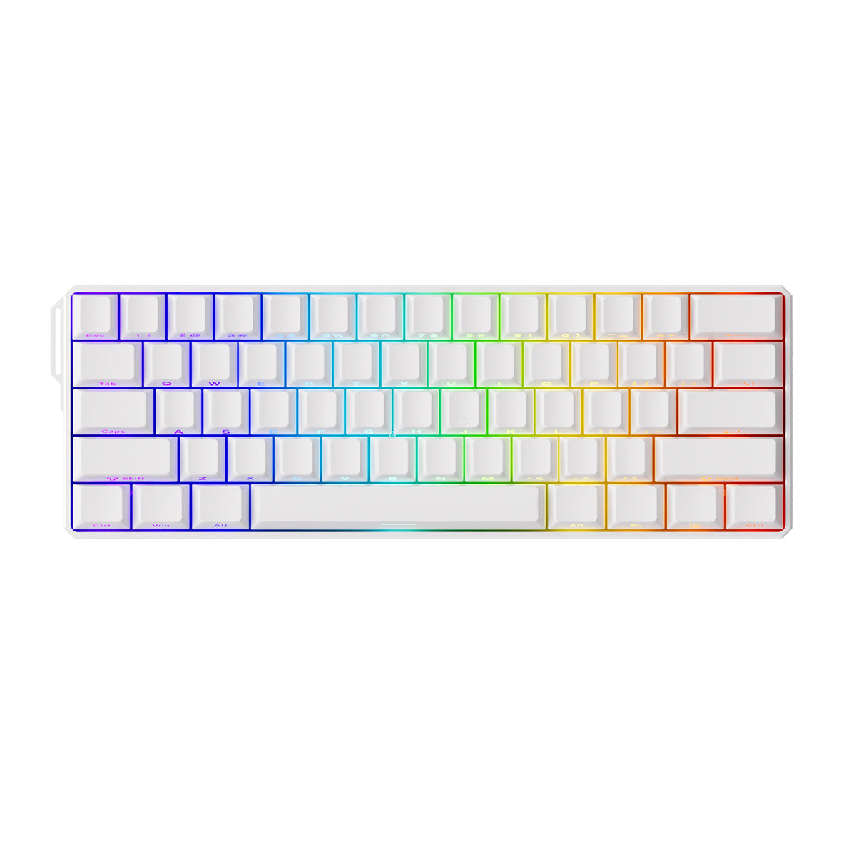 MonsGeek FUN60 Ultra SP Shine-Through Multi-Mode RGB Mechanical Keyboard (White) (Akko Glare Magnetic Switch)