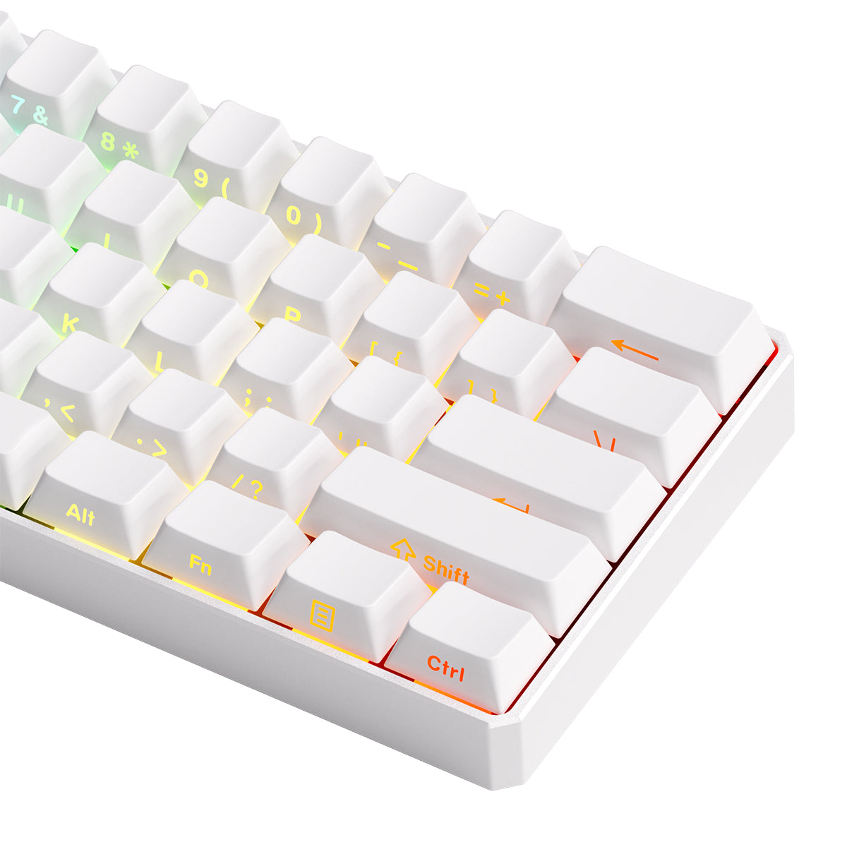 MonsGeek FUN60 Ultra SP Shine-Through Multi-Mode RGB Mechanical Keyboard (White) (Akko Glare Magnetic Switch)