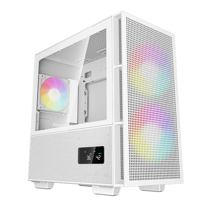 Deepcool CH360 Digital Micro Tower Mini-ITX/Micro ATX Case With Digital Display Screen With Tempered Glass Window