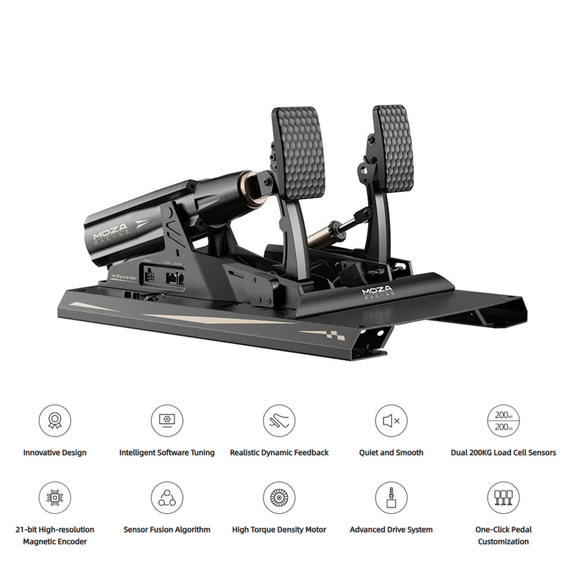 Moza Racing mBooster Pedal Set with CRP2 Throttle (RS082)