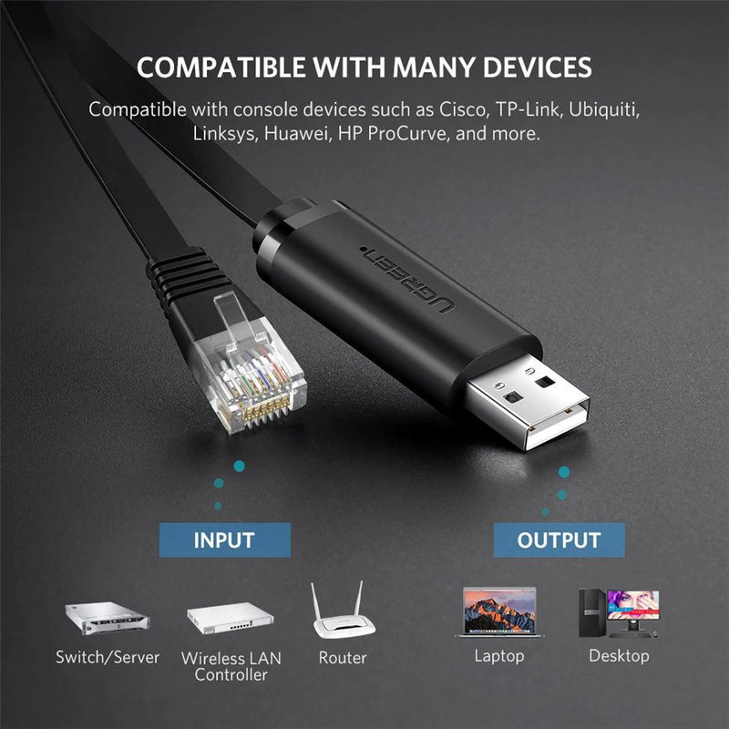 UGREEN 50773 compatible with Cisco TP-Link Ubiquiti Linksys Huawei HP ProCurve router switch console devices