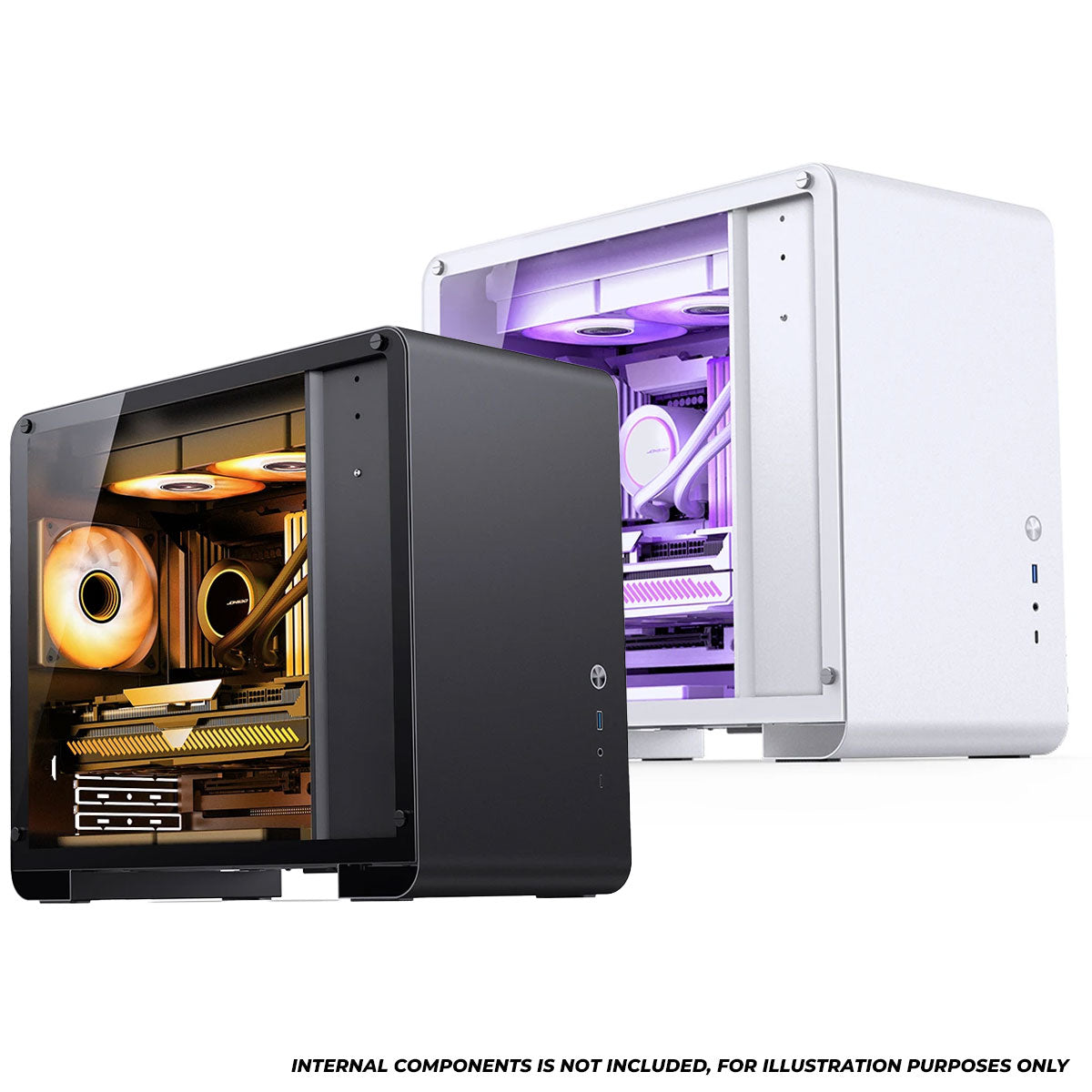 Jonsbo U4 Mini M-ATX Computer Case (Black, White)
