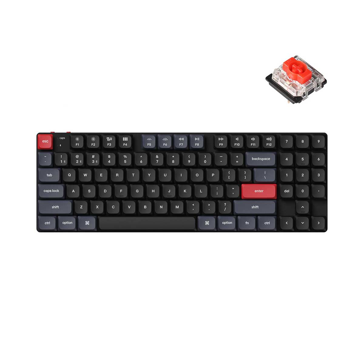 Keychron K13 Pro QMK/Via Numpad TKL  RGB Backlight Wireless Custom Mechanical Keyboard (Low Profile Gateron Red Switch) (K13P-B1)