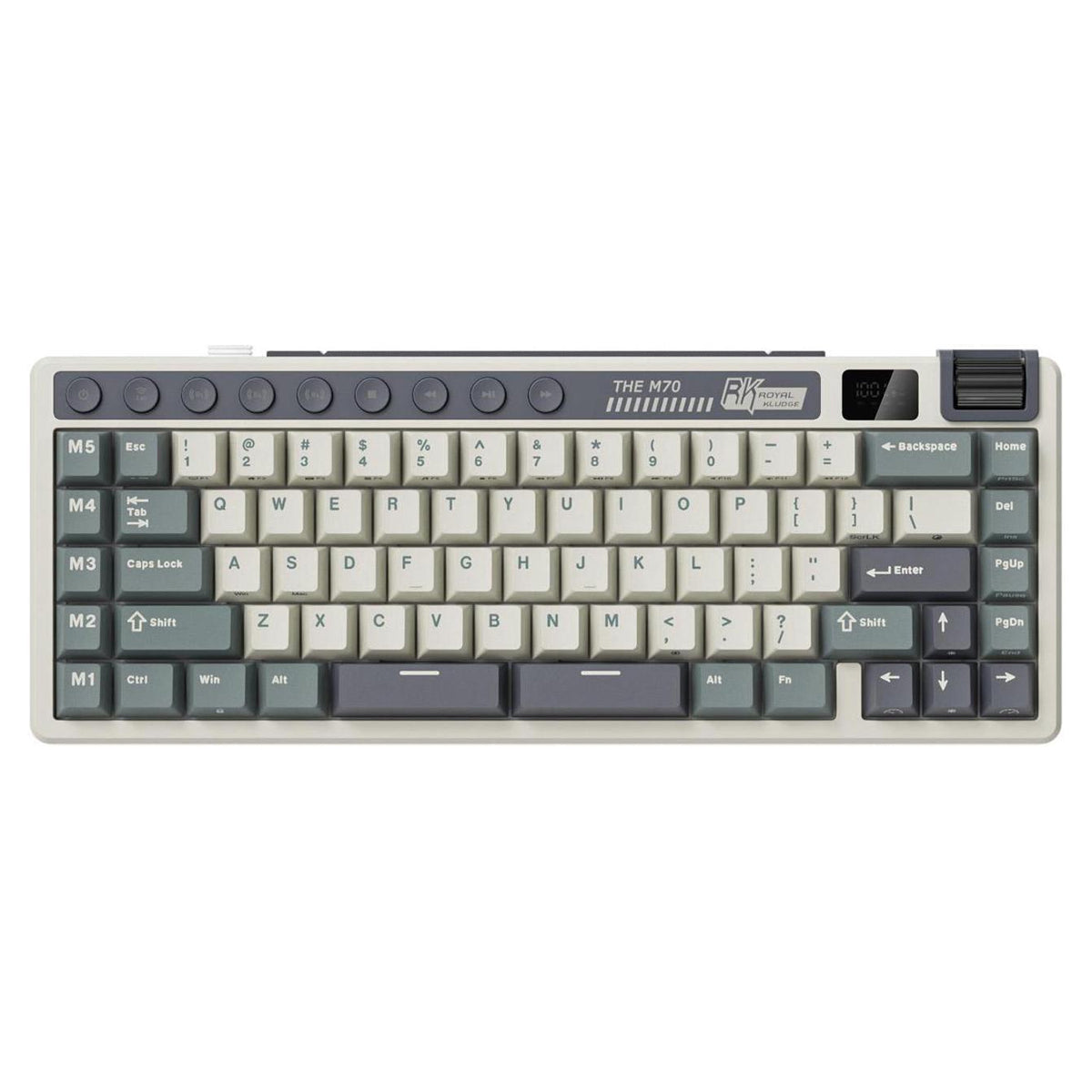 Royal Kludge RK M70 Tri-Mode RGB 73 Keys Hot-Swappable Mechanical Keyboard Cyan Purple 