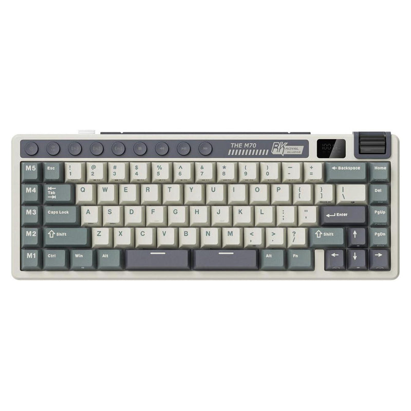 Royal Kludge RK M70 Tri-Mode RGB 73 Keys Hot-Swappable Mechanical Keyboard Cyan Purple 