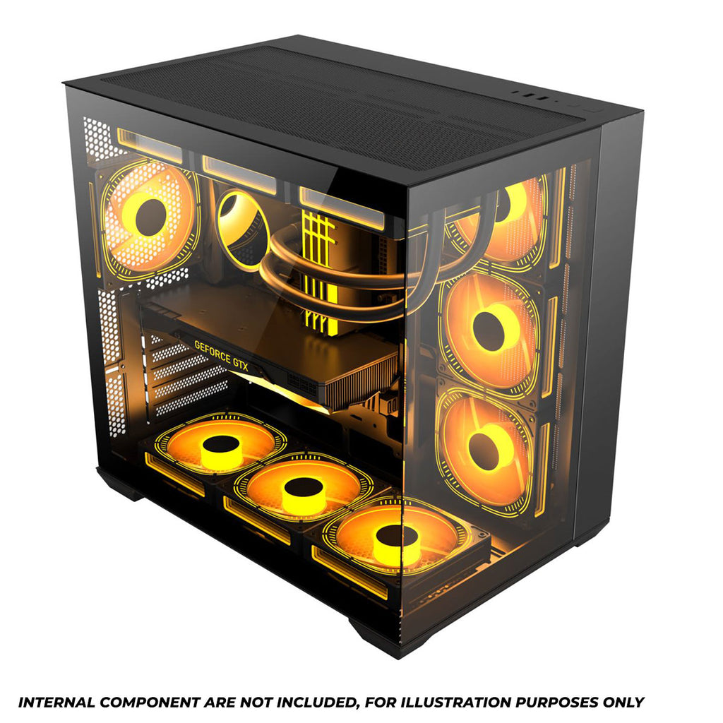 Trendsonic Kratos KT30A Dual Chamber Tempered Glass Panel ATX Gaming Case