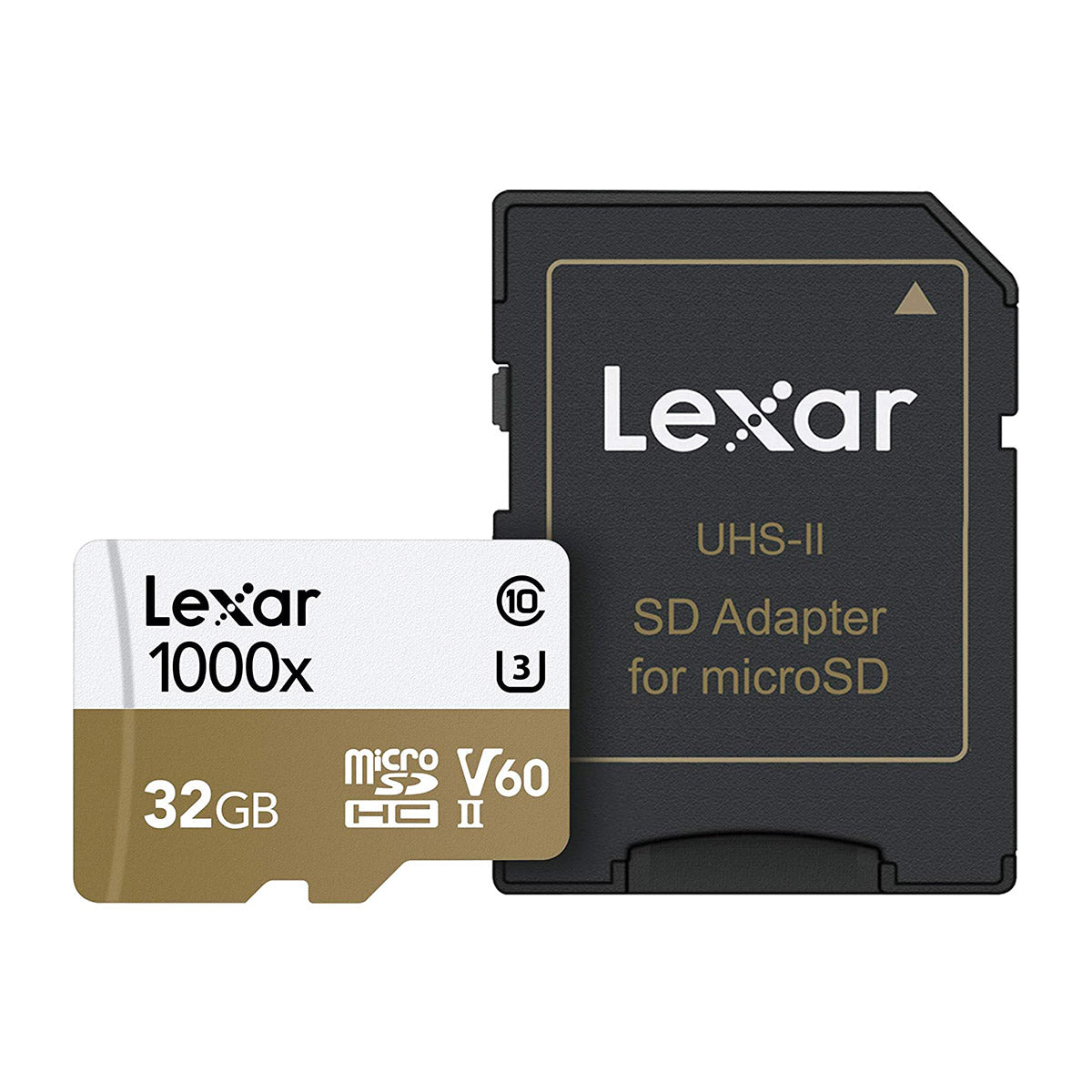 Lexar Professional 1000x 32GB microSDHC UHS-II C10 U3 V60 cards 150MB/s Read with Adapter