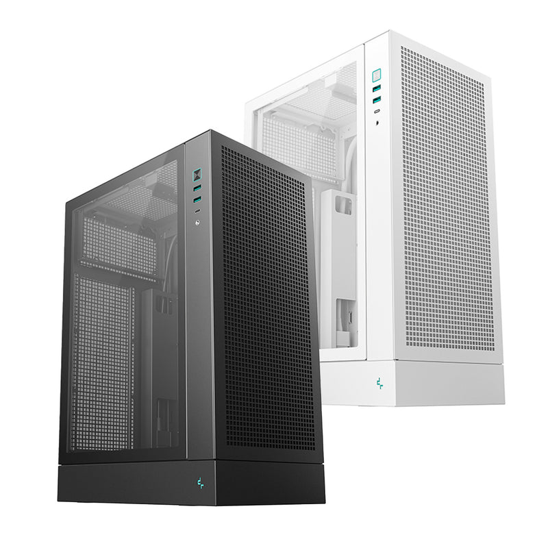 DeepCool CH170 Plus Vertical M-ATX Compact Case (Black, White)