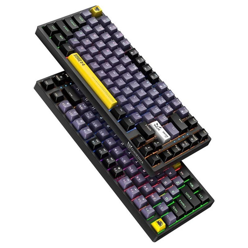 Onikuma G58 82-Key RGB Wired Hot-Swappable Mechanical Keyboard (Black, White) (Tea Axis Switch)