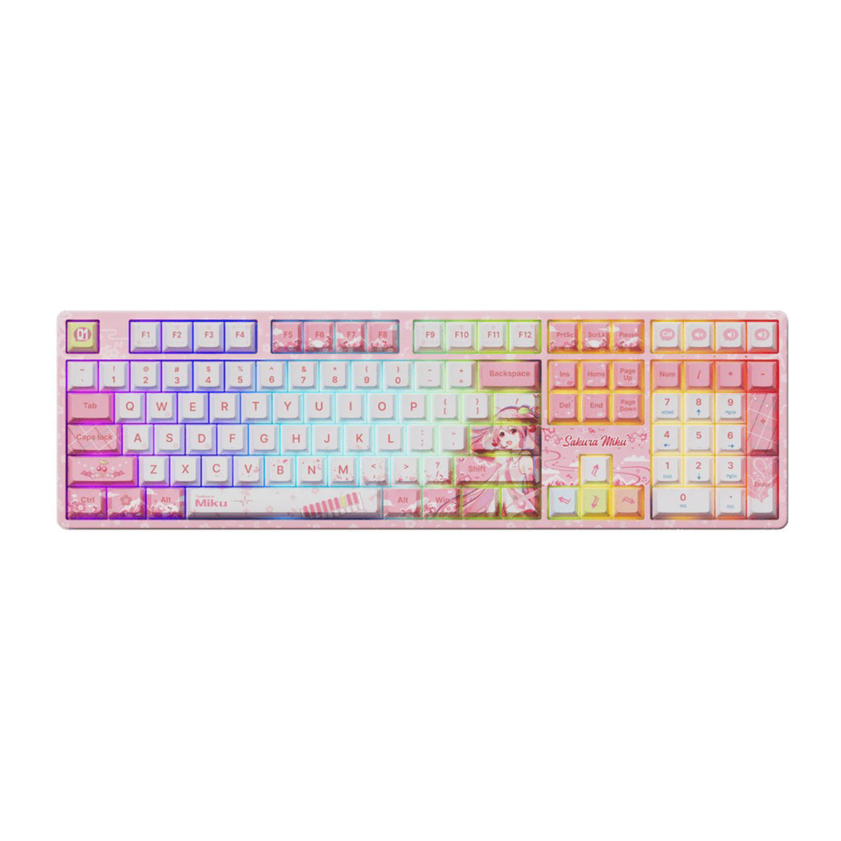 Akko Sakura Miku 5108B Plus Multi-Mode RGB Hot-Swappable Mechanical Keyboard (Akko V3 Piano Pro Switch)