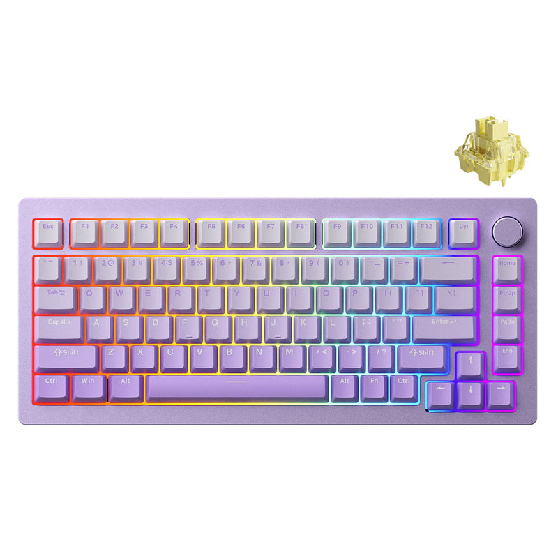 MonsGeek M1W V3 Aluminum Case Multi-Mode RGB Hot-Swappable Mechanical Keyboard (Purple)